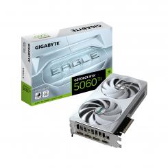 GIGABYTE GeForce RTX 5060 Ti EAGLE OC ICE 16G Tarjeta Gráfica  16 GB GDDR7, 128 bits, PCI-E 5.0, 2617 MHz Frecuencia del núcleo, 3 x DisplayPort, 1 x HDMI, GV-N506TEAGLEOC ICE-16GD